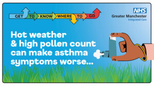 weather and high pollen count make asthma symptoms worse poster
